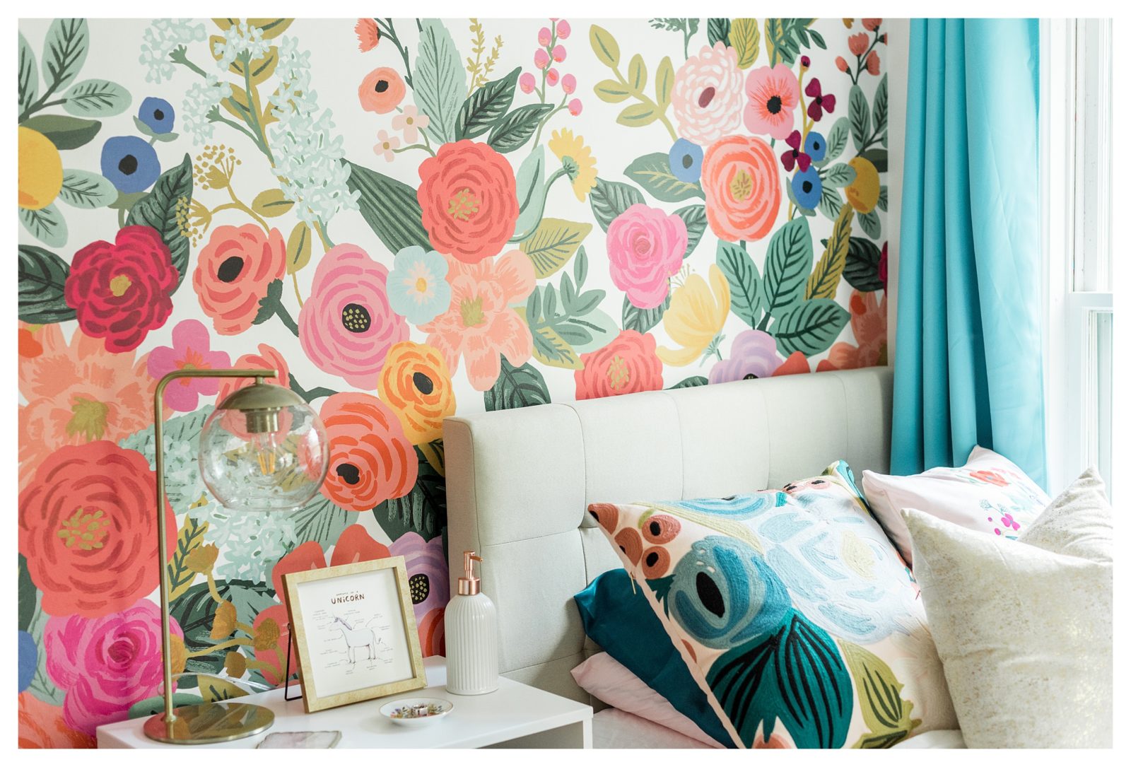Rifle Paper Co. Wallpaper Bedroom Redo by Sarah Surette