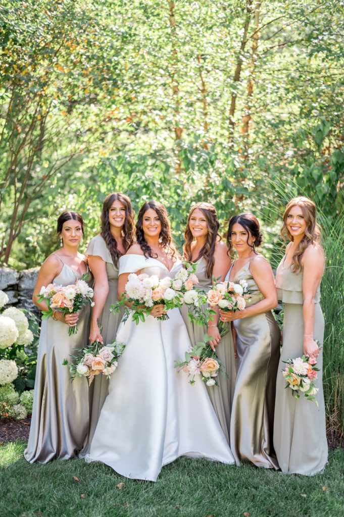 Bride and bridesmaid summer wedding portrait at the Connors Center