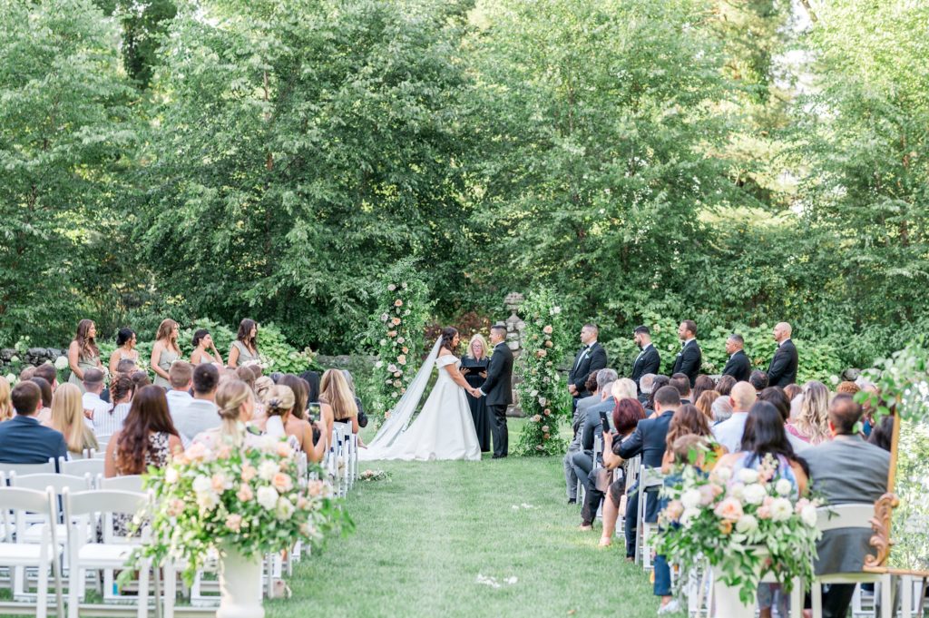 Gorgeous outdoor summer wedding ceremony at The Connors Center 