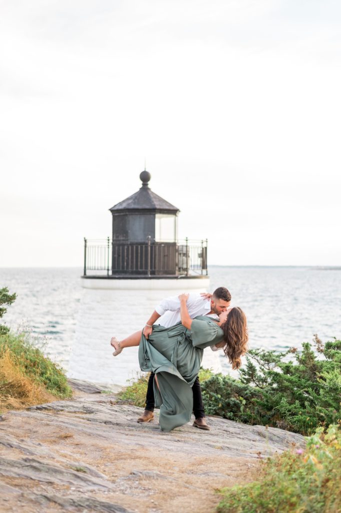 Newport Engagement Photos at Castle Hill Lighthouse 