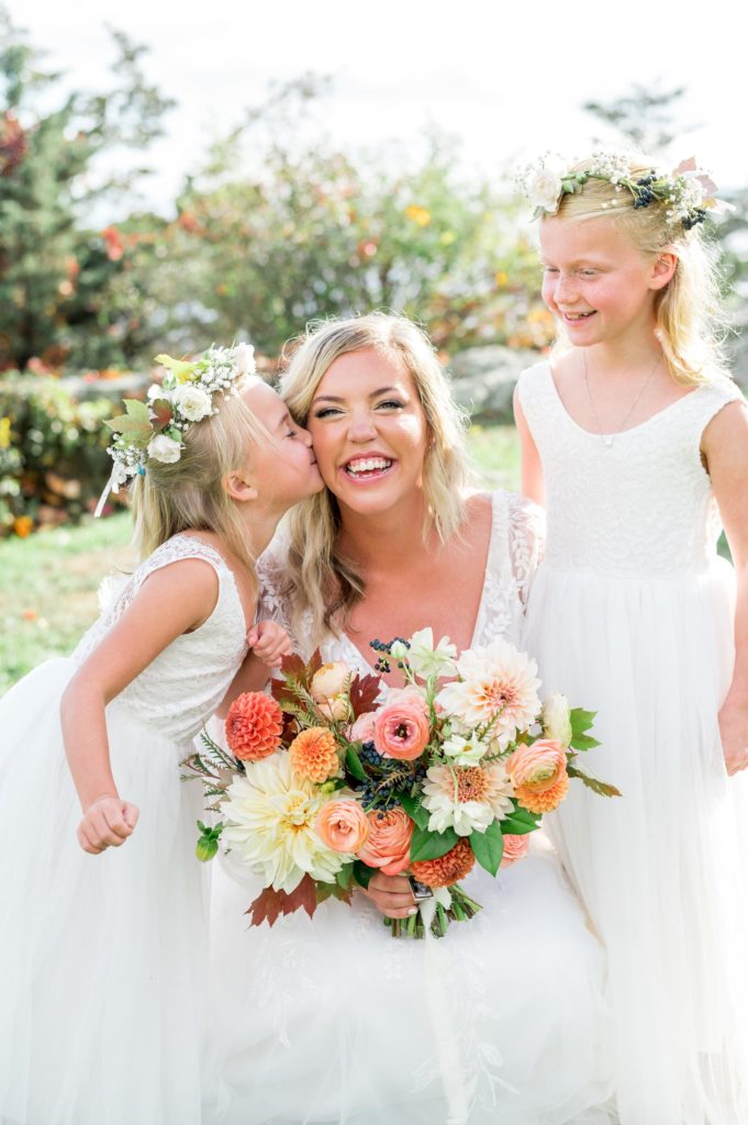 Bride and the flower girls 
