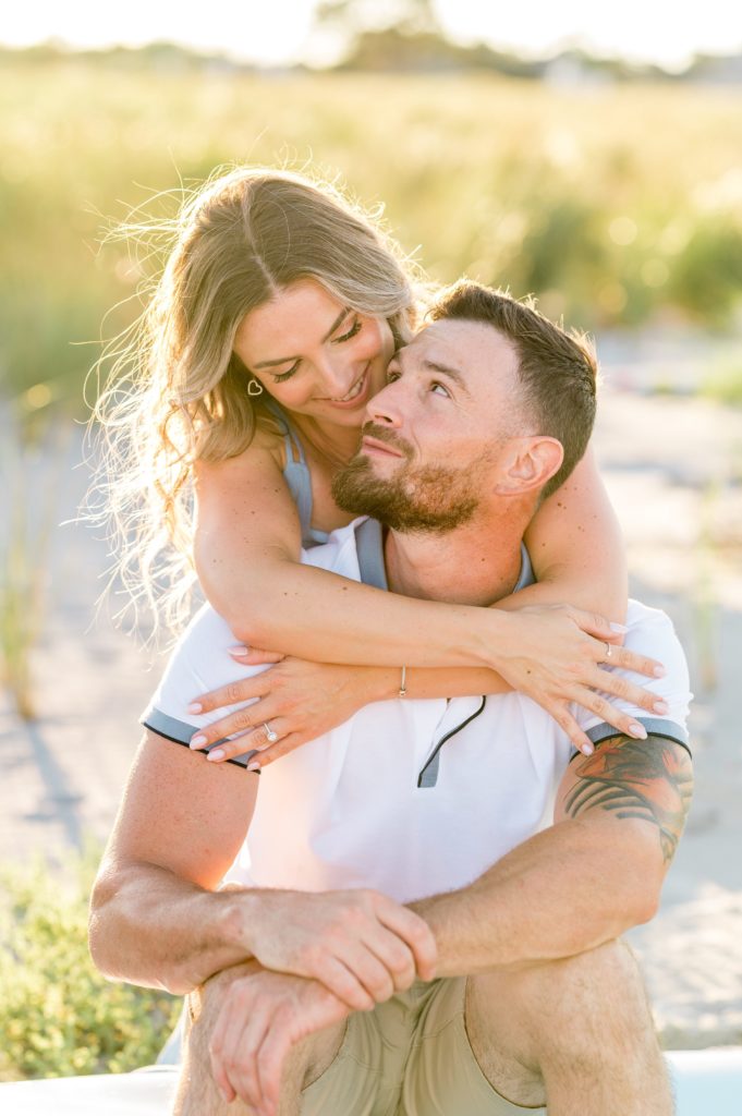 New England beach engagement session