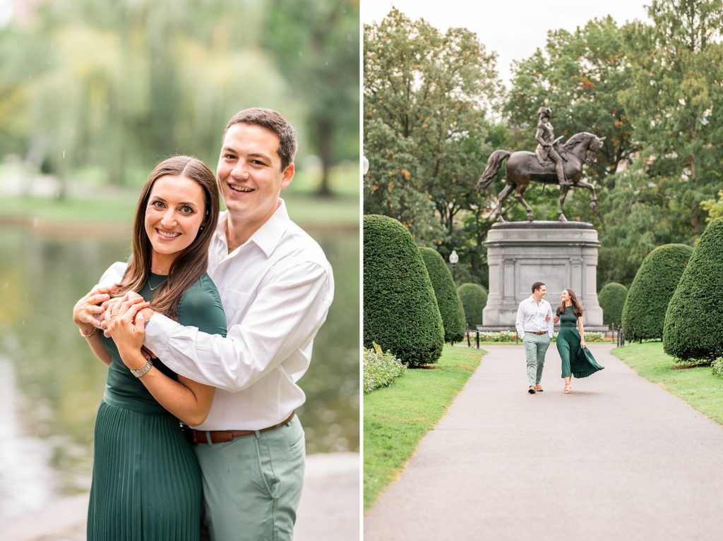 Couple photos in the Boston Public Garden 