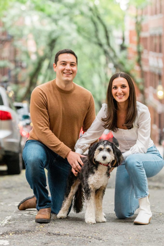 Beacon Hill engagement photos with their dog