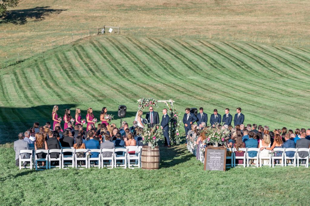 Outdoor ceremony at Gibbet Hill in Groton, MA