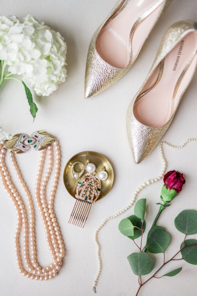 Wedding detail flat lay photography for Provincetown wedding