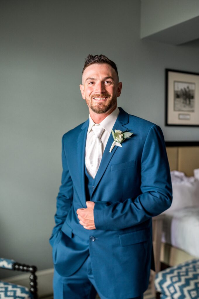 Groom portrait at the Beauport Hotel in Gloucester, MA