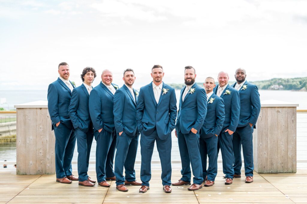 Groom and groomsmen portrait at the Beauport Hotel 