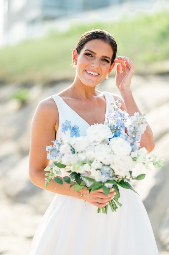 Beach bride portrait for Pelham House Resort Cape Cod Wedding