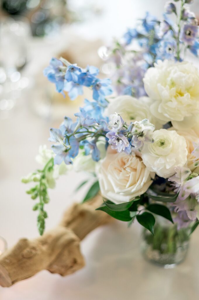 Floral arrangement for summer Cape Cod wedding