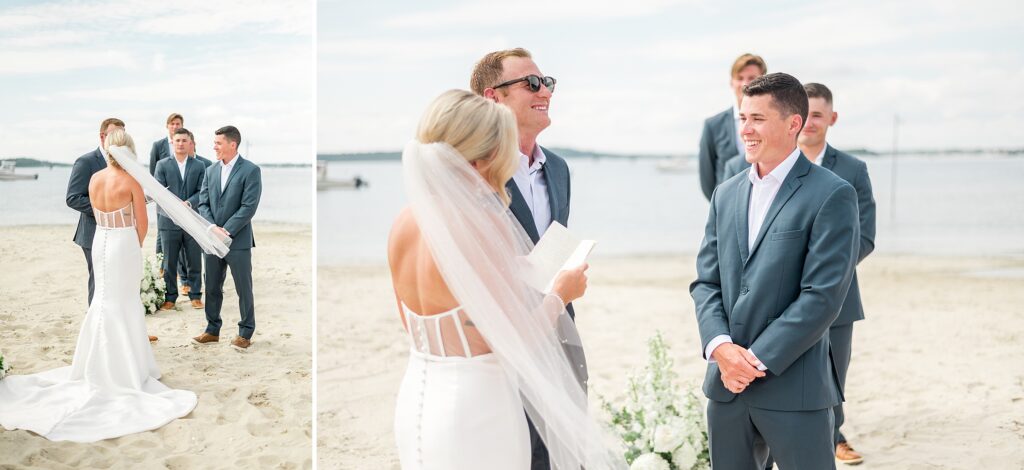 Wedding ceremony on the beach on Cape Cod