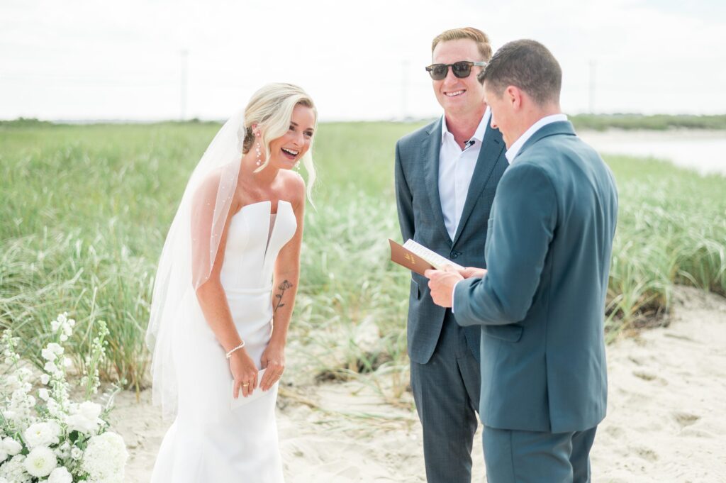 Wedding ceremony on the beach on Cape Cod
