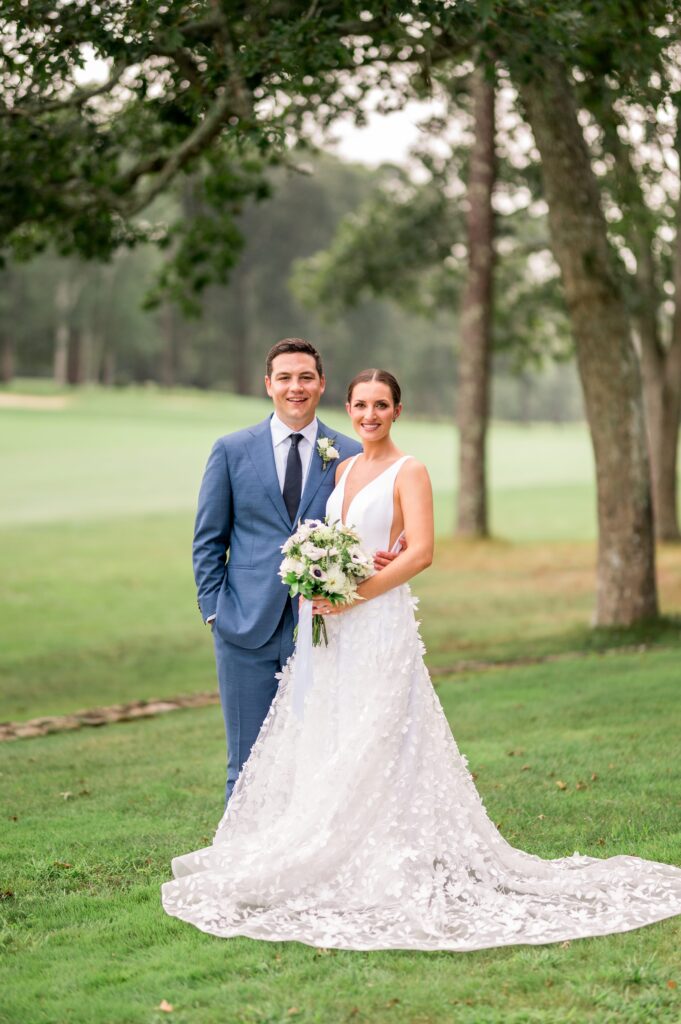 Bride and groom portrait at Farm Neck Golf Club Martha's Vineyard Wedding