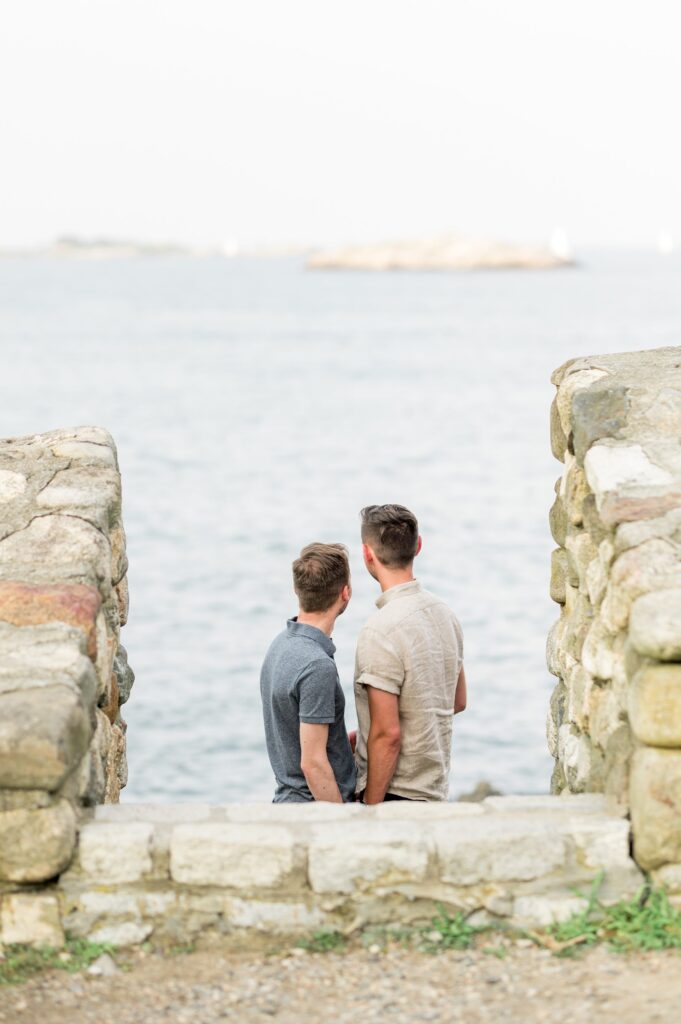 Marblehead Engagement Photos at Castle Rock Park