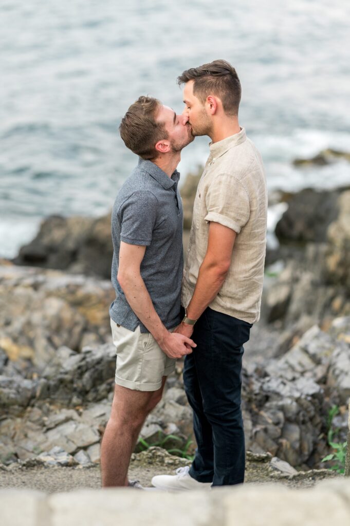 Marblehead Engagement Photos at Castle Rock Park