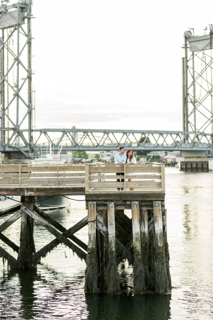 Couple photography along the water in Portsmouth, NH