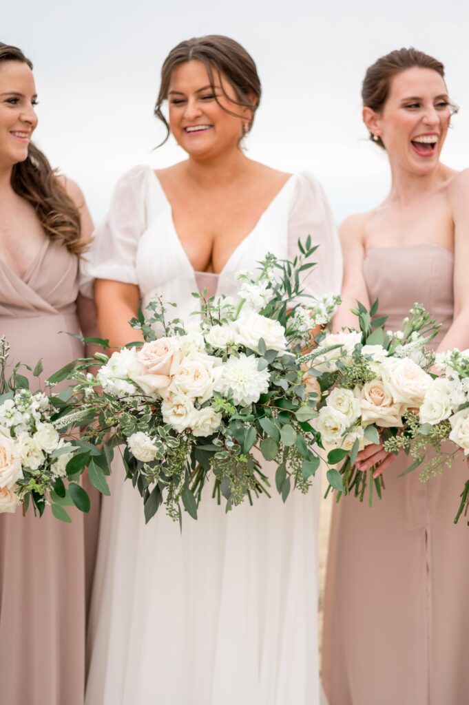 Bride and bridesmaid bouquets for New England wedding 