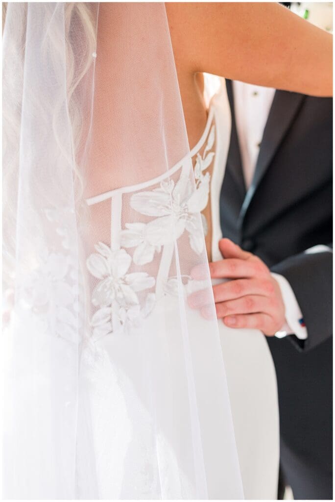Custom Bridal Gown Floral Detailing