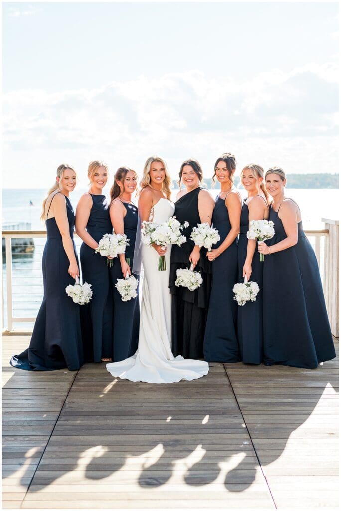 Bride & bridesmaids at The Beauport Hotel in Gloucester Massachusetts