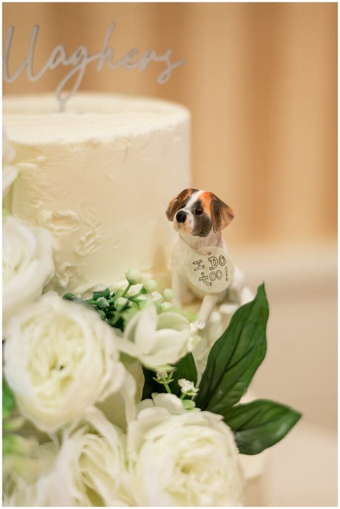 Custom dog wedding cake topper