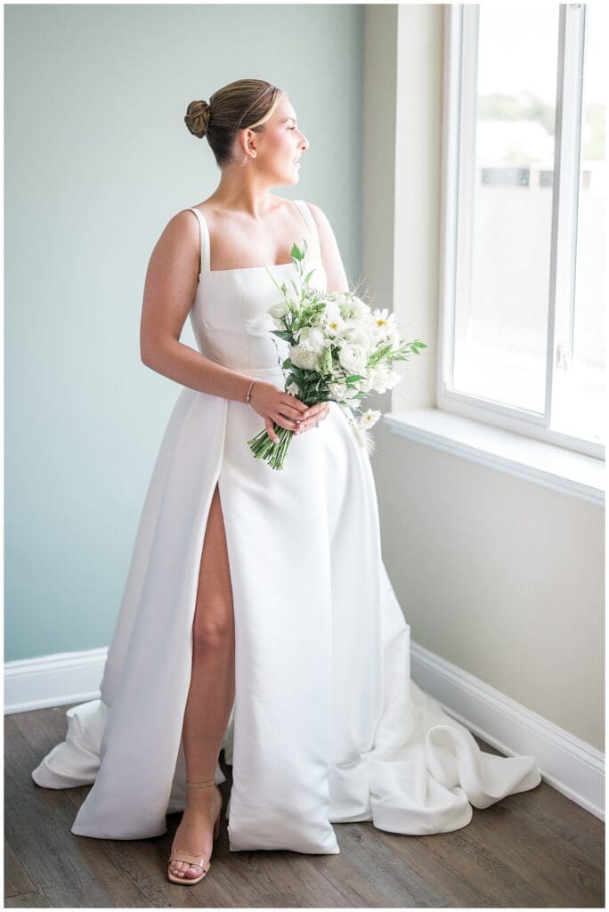 Newport Rhode Island Bride at window