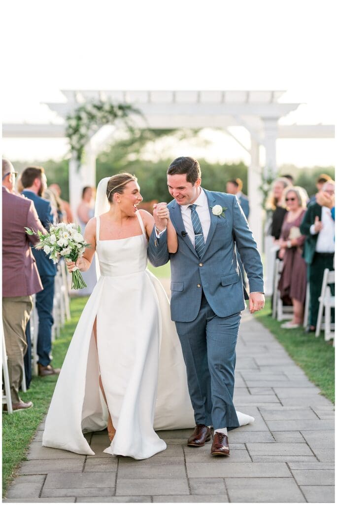 Just Married Bride and Groom in Newport, Rhode Island