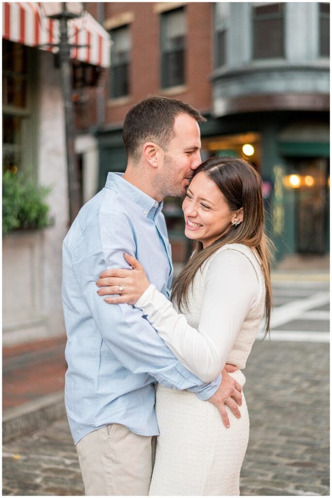Engagement photos in Boston's North End