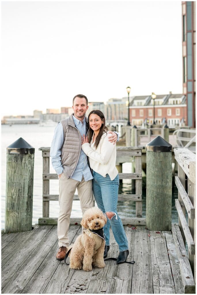 Boston Engagement Session with cute dog