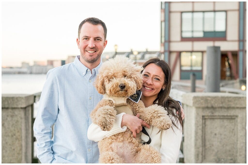 Boston Engagement Session with goldendoodle