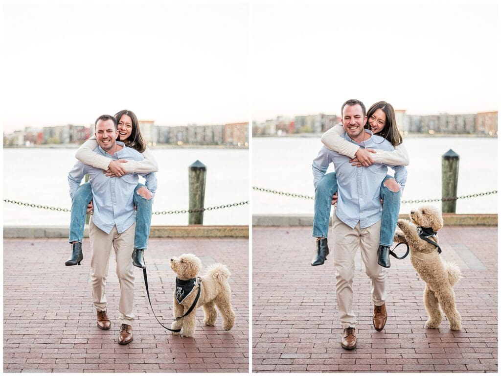 Funny dog engagement photos