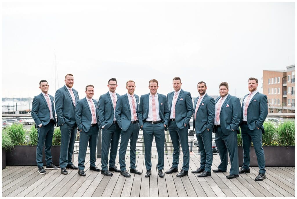 Groomsmen Portrait at Hammetts Hotel in Newport, Rhode Island