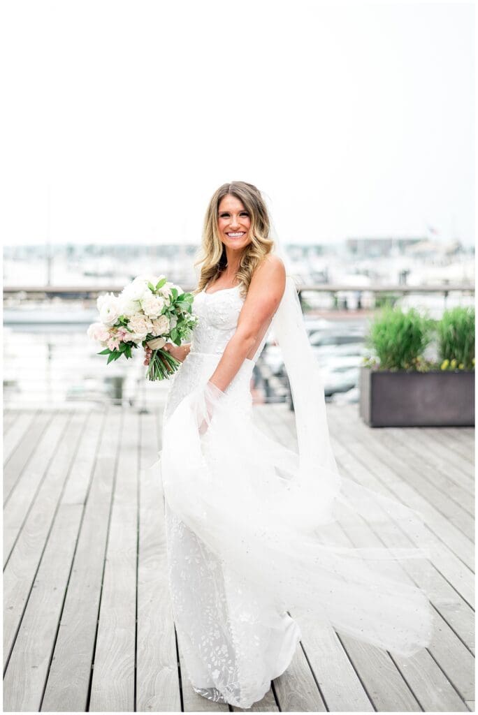 Bride portraits in Newport, Rhode Island