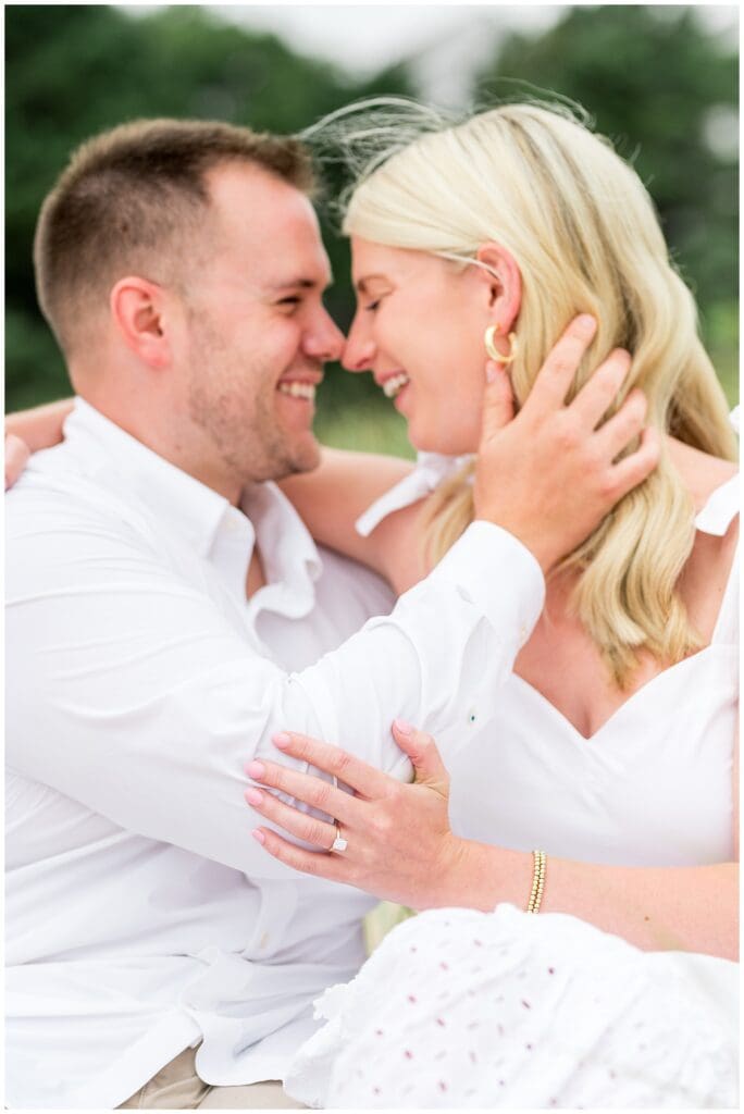 Ring close up engagement photos on Cape Cod