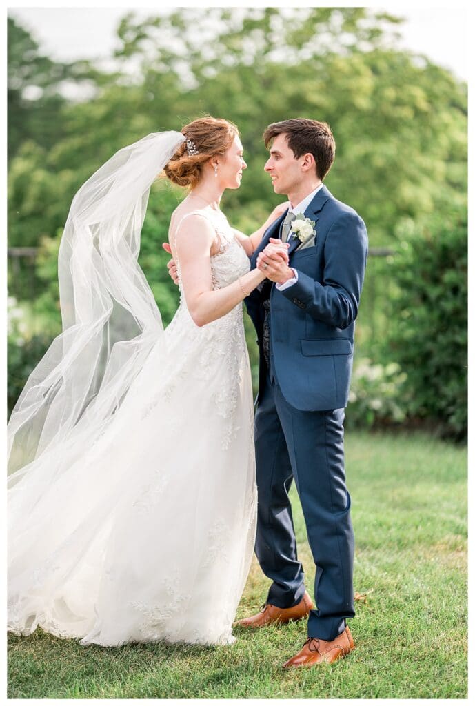 Couple doing their first dance for portraits