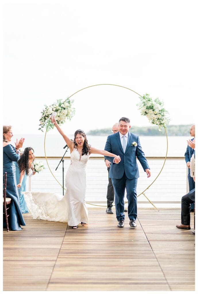 Beauport Wedding Photography: Bride and groom recessed down the aisle at The Beauport Hotel.