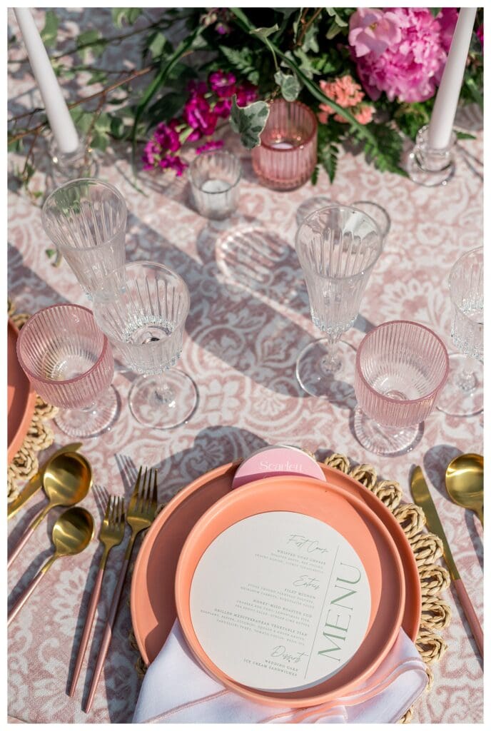 Pink Wedding Tablescape