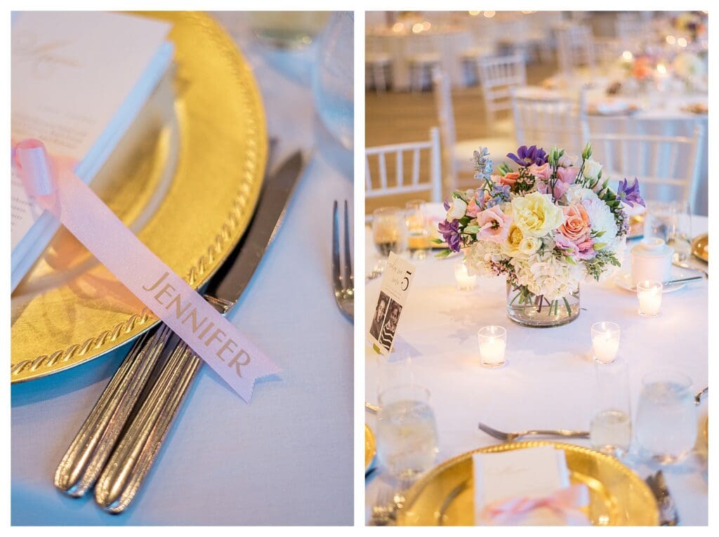 Soft candlelit tablescape at Wychmere Beach Club.