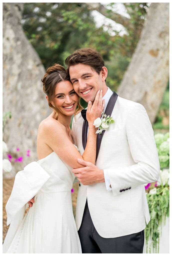 Elegant bride and groom portrait captured in soft California light