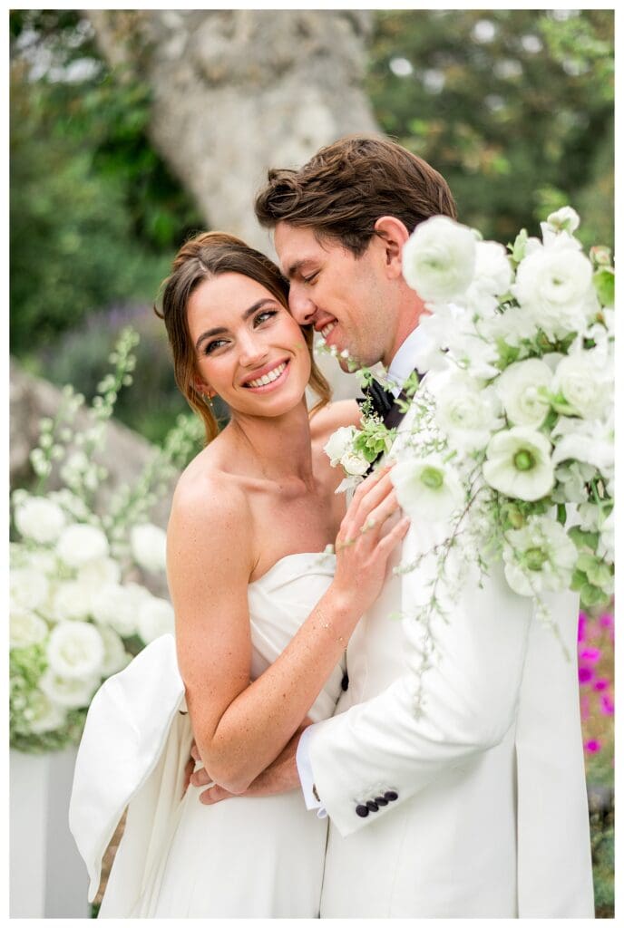 Romantic newlywed portraits taken among the vineyards at Monserate Winery