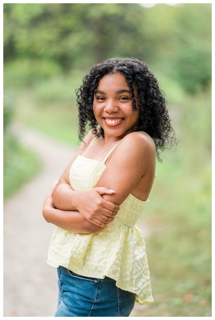 Bright natural Andover High senior photography capturing calm confidence and grace.