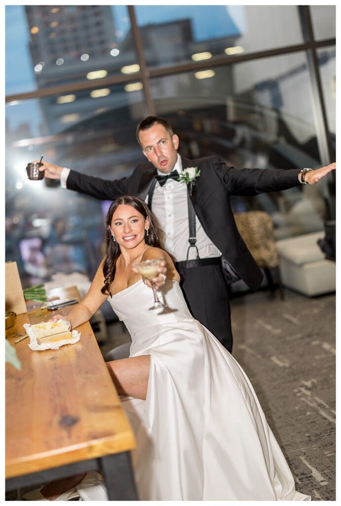 Bride & Groom with signature espresso maritinis