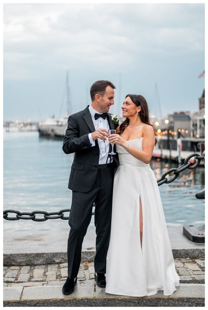 Boston Wedding Photographer capturing harbor portraits.
