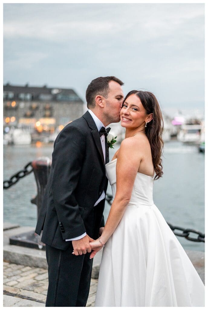 Elegant wedding couple portrait in Boston.