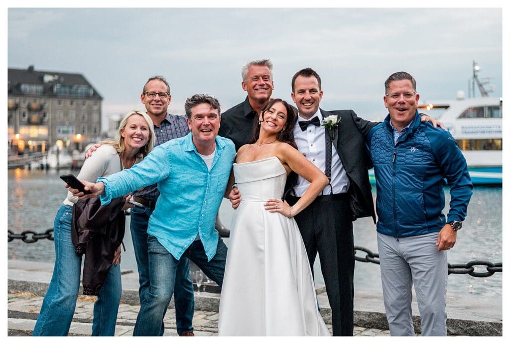 Fun spontaneous wedding moment with random tourists in downtown Boston.
