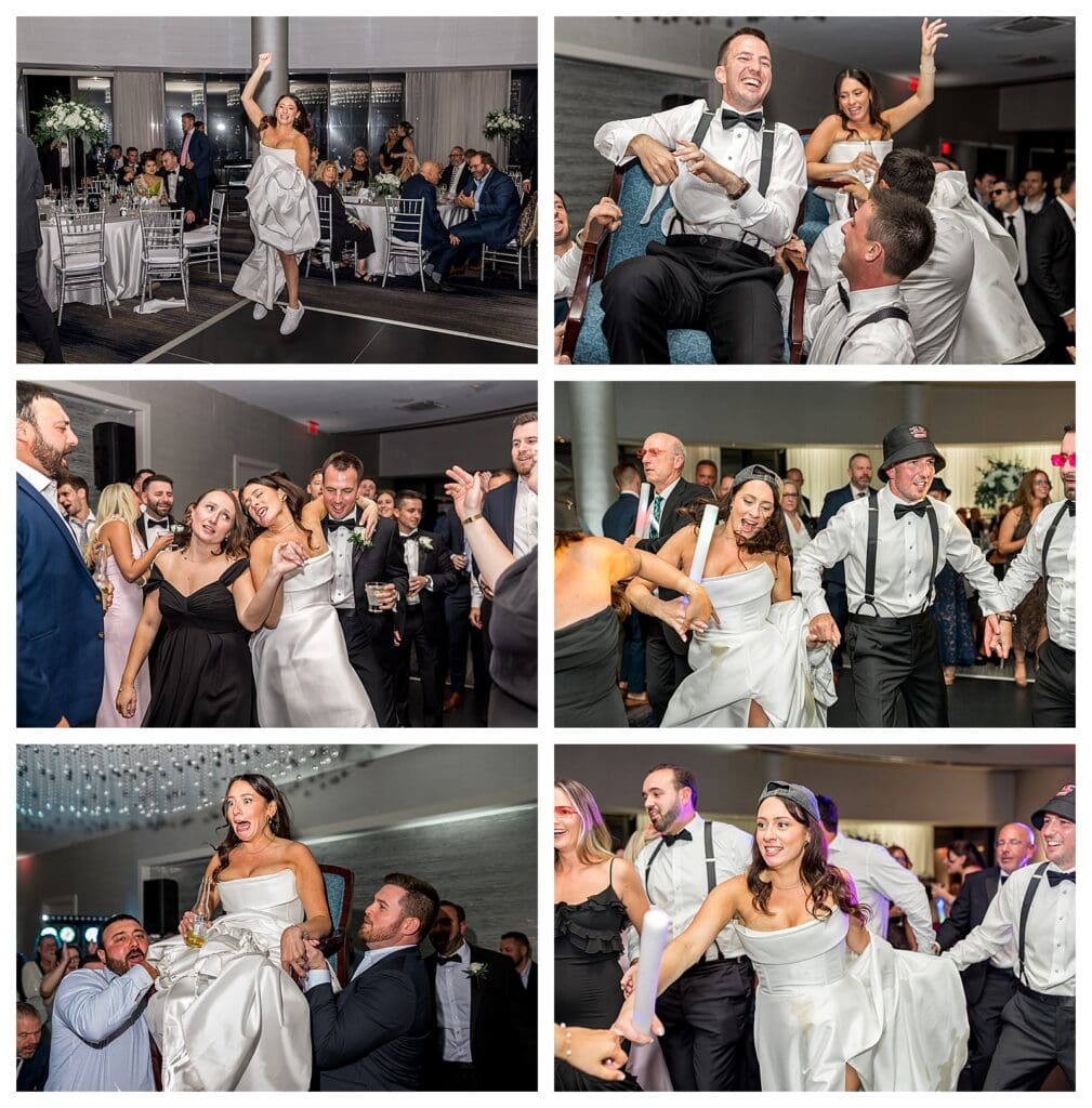 High energy dance floor with DJ at Boston Wedding reception.