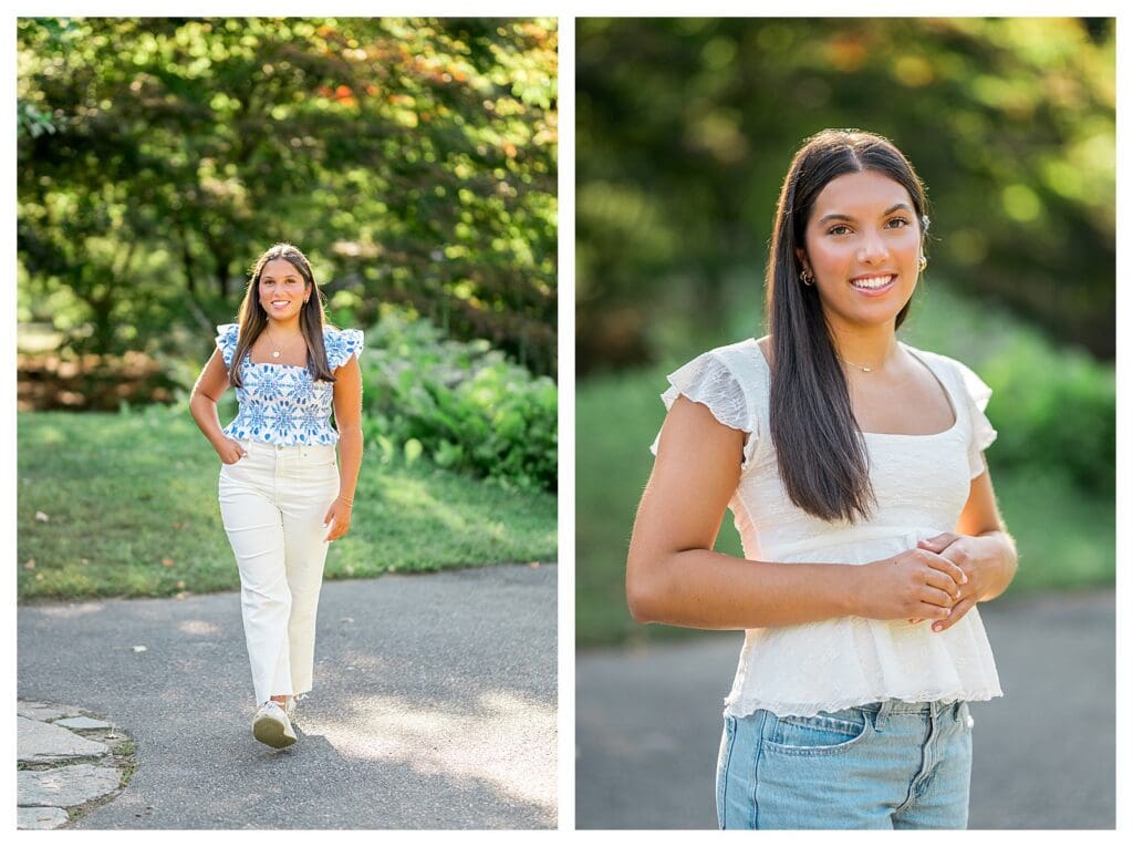 Natural light senior portraits at Elm Bank Wellesley