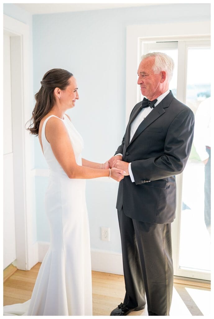 Bride and father first look moment