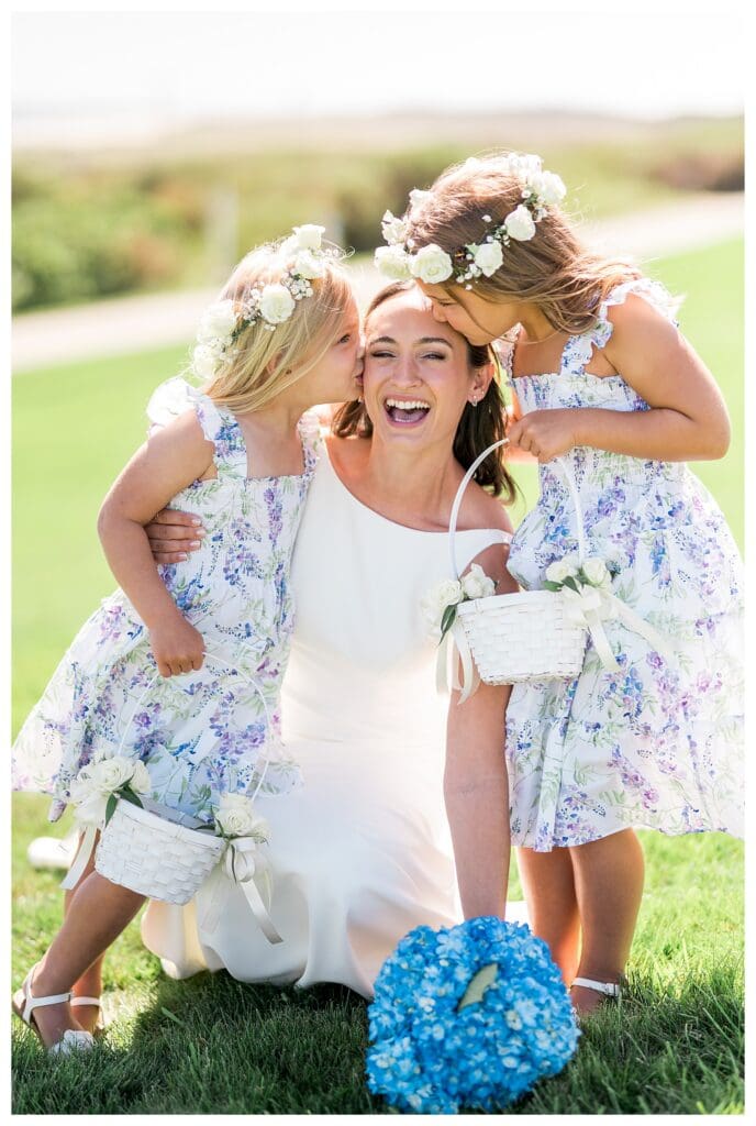 Bride and flower girls