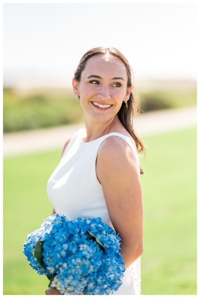 Bride smiling portrait with natural light