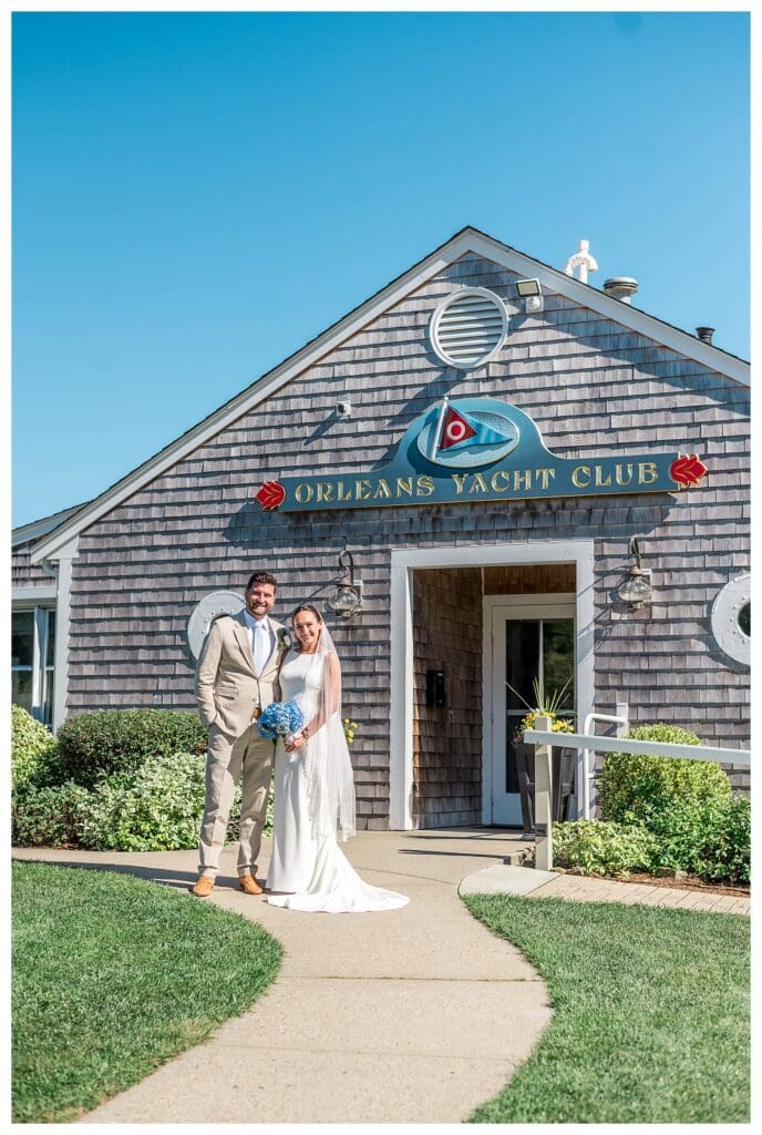 Bride and groom at Orleans Yacht Club